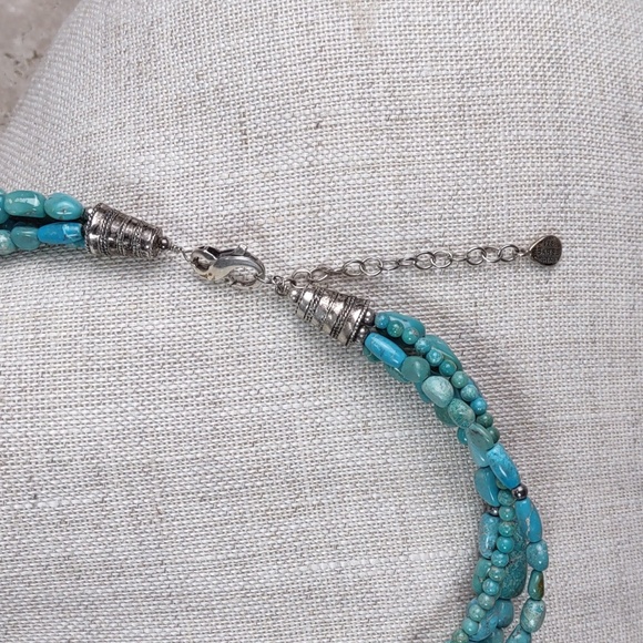 Barse Multi Strand Turquoise/Sterling Silver Necklace - Picture 3 of 7